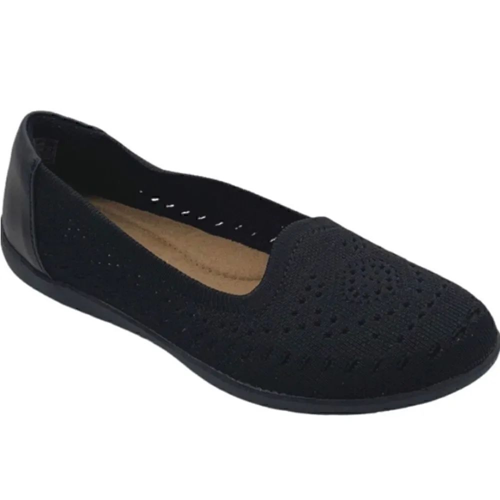 Earth Origins Openwork Knit Slip-Ons Faye Black - 9 wide